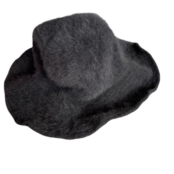 Fuzzy Bucket Hat Gray Angora and Nylon By Hat Attack - Picture 7 of 8